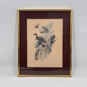 Douglas Van Howd Mallards Framed Wildlife Print Duck Lithograph 21x17